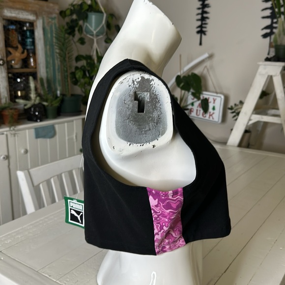 Puma size large cotton black and pink, hypnotized bralette , NWT - Picture 5 of 12